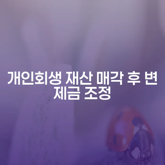 개인회생 재산 매각 후 변제금 조정이 필요한 이유는 무엇일까요?