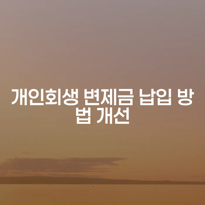 개인회생 변제금 납입 방법 개선: 어떻게 하면 더 효율적으로 납입할 수 있을까요?